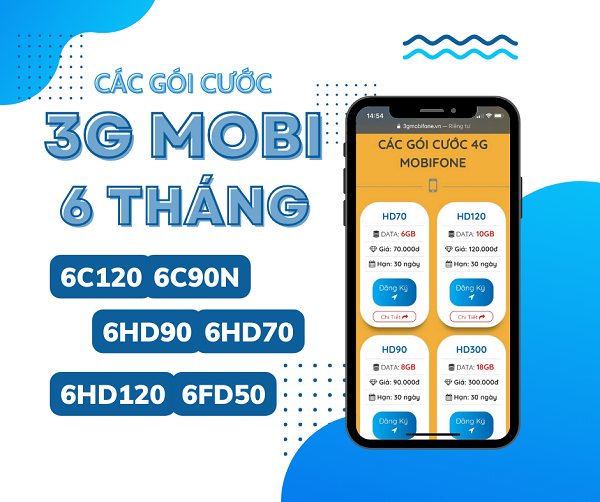 Các gói cước 3G Mobifone 6 tháng nhận data khủng 