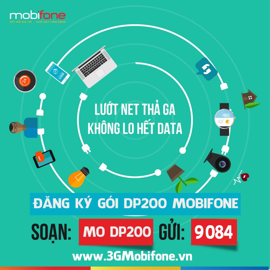 ​Đăng ký gói DP200 Mobifone ưu đãi 200 phút, 200 SMS và 4GB data