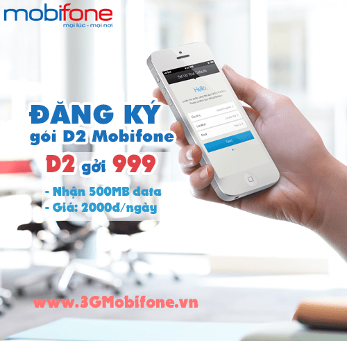 Thông tin gói cước D2 của Mobifone 2000đ/ngày nhận ngay 500 MB