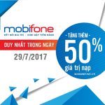 Thông tin Mobifone khuyến mãi ngày 29/7/2017
