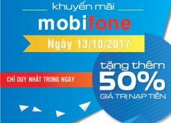 Chương trình Chương trình Mobifone khuyến mãi ngày 13/10/2017