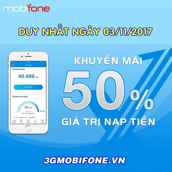 Chương trình Khuyến mãi Mobifone ngày 3/11 