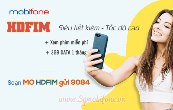 Đăng ký gói cước HDFIM Mobifone nhận 3GB data, Xem phim không giới hạn data