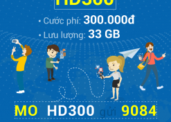 Đăng ký gói HD300 Mobifone nhận 33GB Data 4G chỉ 300.000đ