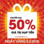 Mobifone khuyến mãi ngày 6/2/2018 tặng 50% giá trị thẻ nạp ngày vàng