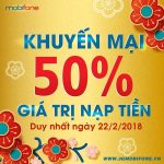 Chương trình Mobifone khuyến mãi 22/2/2018