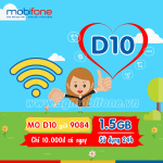 Đăng ký gói cước D10 Mobifone nhận 1,5GB Data tốc độ cao