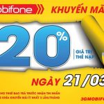 Chương trình Mobifone khuyến mãi ngày 21/3/2018