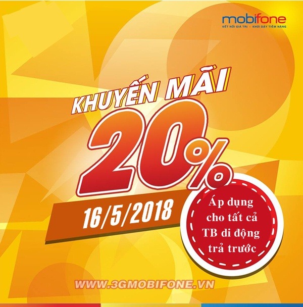 Chương trình Mobifone khuyến mãi 16/5/2018