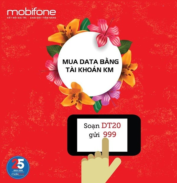 Đăng ký DT20 Mobifone bằng tài khoản khuyến mãi