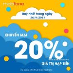 Chương trình Mobifone khuyến mãi cục bộ ngày 26/9/2018