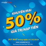 Chương trình Mobifone khuyến mãi trả sau ngày 24/10/2018