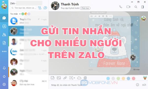 Cách nhắn tin Zalo cùng lúc cho nhiều người