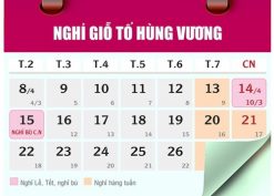 Lịch nghỉ giỗ Tổ Hùng Vướng, 30/4, 1/5