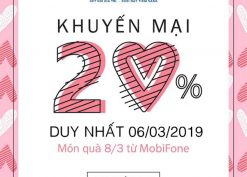 Mobifone khuyến mãi ngày vàng 6/3/2019 tặng 20% thẻ nạp