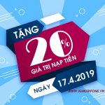 Mobifone khuyến mãi ngày 17/4/2019 tặng 20% thẻ nạp