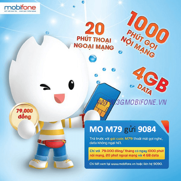 Đăng ký gói cước M79 Mobifone nhận 4GB và 1020 phút gọi