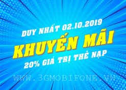 Mobifone khuyến mãi ngày 2/10/2019 ưu đãi 20% thẻ nạp