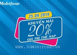 Mobifone khuyến mãi ngày 25/9/2019 tặng 20% thẻ nạp