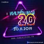 Mobifone khuyến mãi ngày 20/11/2019 tặng 20% thẻ nạp toàn quốc