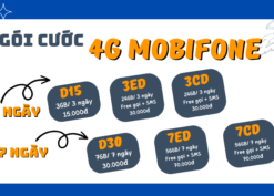 Các gói cước 4G Mobifone 3 ngày, 7 ngày giá chỉ từ 15K