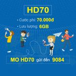 Đăng ký gói cước 4G HD70 Mobifone nhận 6GB/tháng chỉ 70.000đ