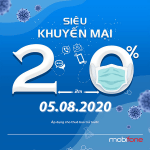 Mobifone khuyến mãi ngày 5/8/2020 tặng 20% giá trị thẻ nạp