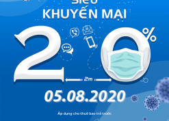 Mobifone khuyến mãi ngày 5/8/2020 tặng 20% giá trị thẻ nạp