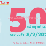 Khuyến mãi Mobifone ngày 8/2/2021 ưu đãi 50% giá trị tiền nạp toàn quốc