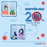 Mobifone khuyến mãi ngày 4/8/2021 ưu đãi 20% giá trị tiền nạp bất kỳ