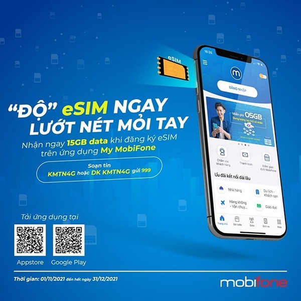 Mobifone khuyến mãi đổi eSim Mobi nhận 15GB data miễn phí 