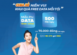 Đăng ký gói cước Z70 Mobifone miễn phí 15GB thả ga cả tháng