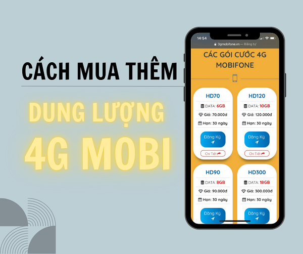 Hướng dẫn các cách mua thêm dung lượng 4g Mobifone tốc độ cao