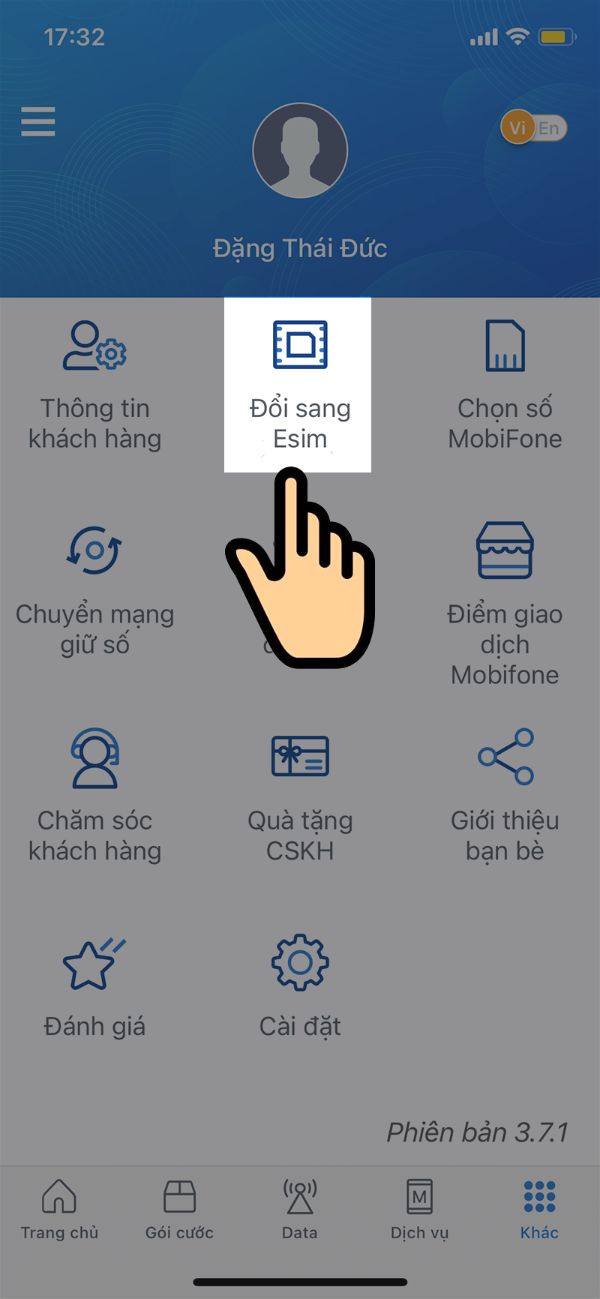 Cách đổi eSIM Mobifone online tại nhà 