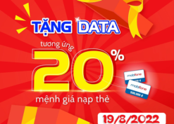 Mobifone khuyến mãi ngày 19/8/2022 ưu đãi nạp tiền tặng data