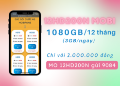 Đăng ký gói cước 12HD200N Mobifone miễn phí data dùng cả năm