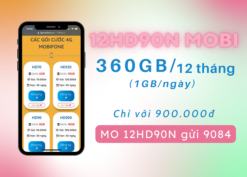 Đăng ký gói cước 12HD90N Mobifone miễn phí 360GB data 12 tháng