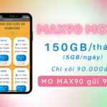 Đăng ký gói cước MAX90 Mobifone có 150GB data cả tháng