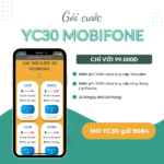 Đăng ký gói cước YC30 Mobifone Free data truy cập Youtube