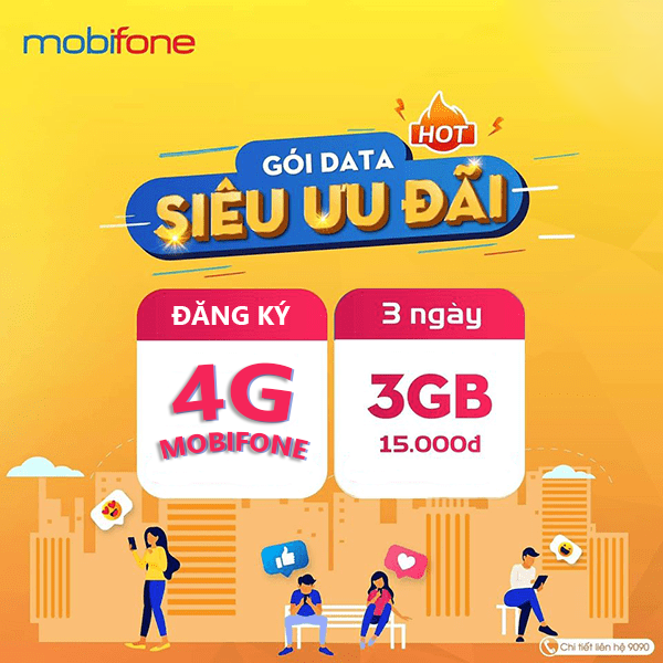 Cách đăng ký gói cước 4G Mobifone 3 ngày chỉ 15K