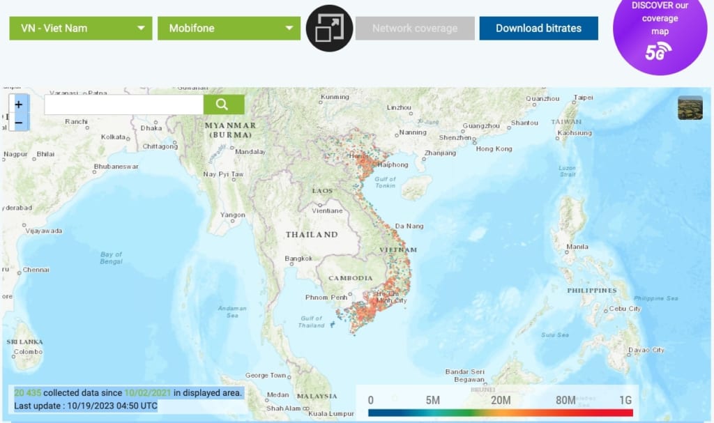 Cập nhật vùng phủ sóng 5G Mobifone mới nhất 2023