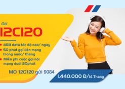 Đăng ký gói cước 12C120 Mobifone miễn phí data và gọi