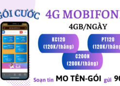 Tổng hợp các gói cước 4G Mobifone 4GB/ngày