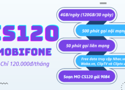 Cách đăng ký gói cước CS120 Mobifone miễn phí data và gọi