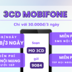 Đăng ký gói cước 3CD Mobifone 24GB data và triệu phút gọi miễn phí