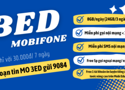 Đăng ký gói cước 3ED Mobifone nhận data và gọi miễn phí