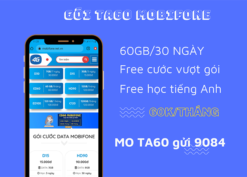 Đăng ký gói TA60 Mobifone có 60GB Data, free tài khoản học tiếng anh