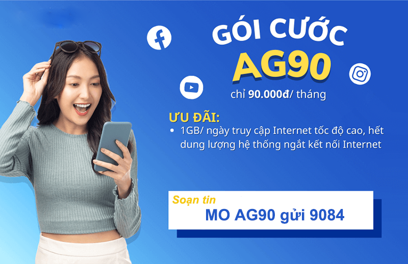 Đăng ký gói cước AG90 Mobifone chỉ 90K có 30GB data dùng cả tháng 