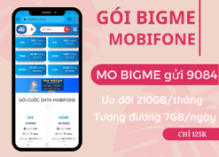 Đăng ký gói cước BIGME Mobifone có ngay 210GB data dùng 30 ngày