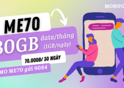 Đăng ký gói cước ME70 Mobifone rinh ngay 30GB data 1 tháng chỉ 70K